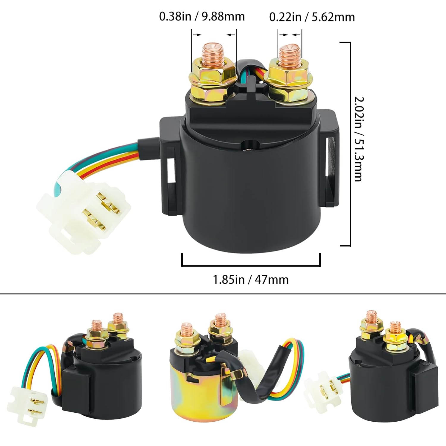 Road Passion Starter Solenoid Relay for Yamaha Warrior 350 YFM350 1987-2004 Wolverine 350 YFM350 1996-2005 ATV/Honda TRX200 FOURTRAX 1984 TRX300