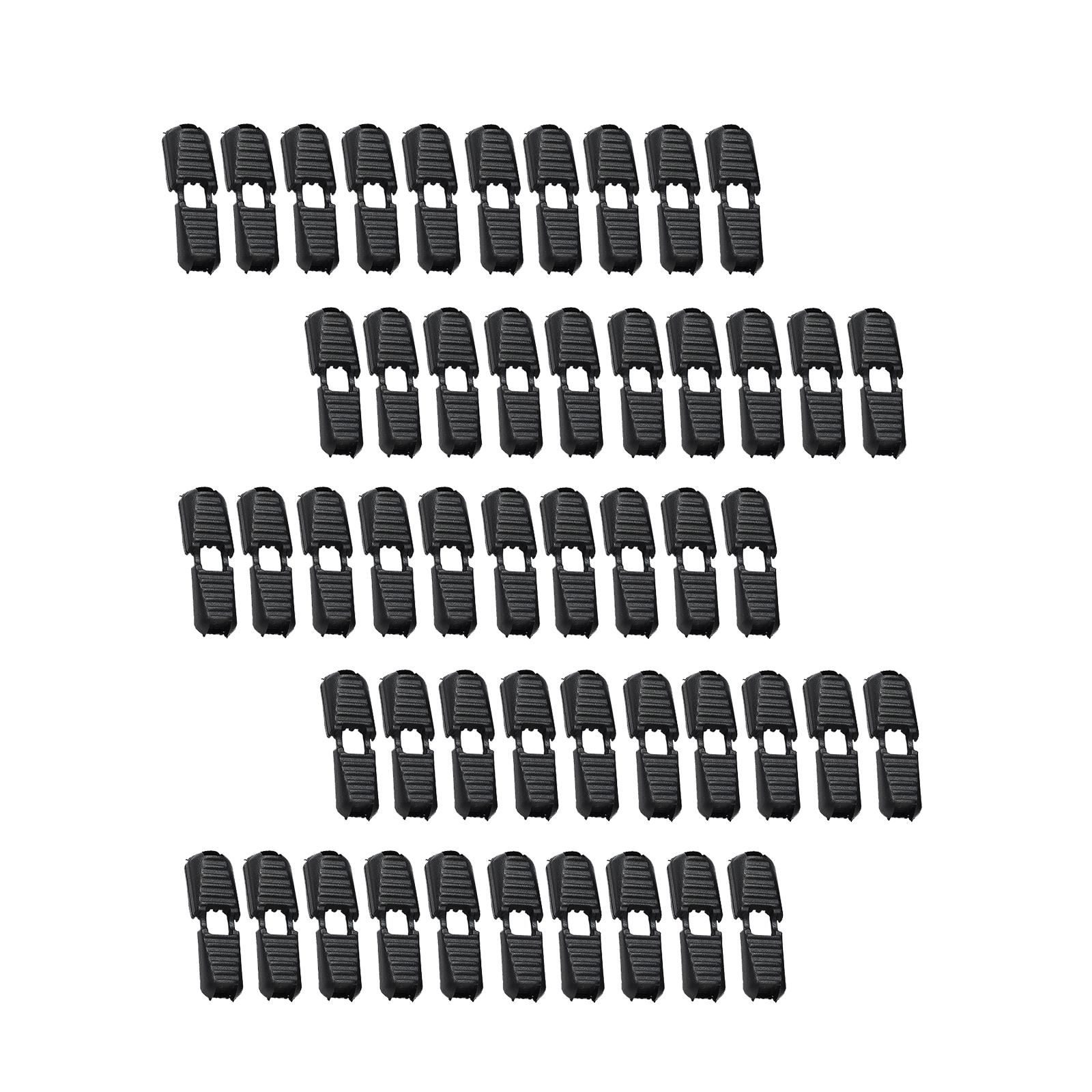 

50/100Pcs Zippers Pull Cord Lock Cord Ends Replacement Cord Lock Clasp Shoelace Ends for Paracord Cord Shoes Backpacks A