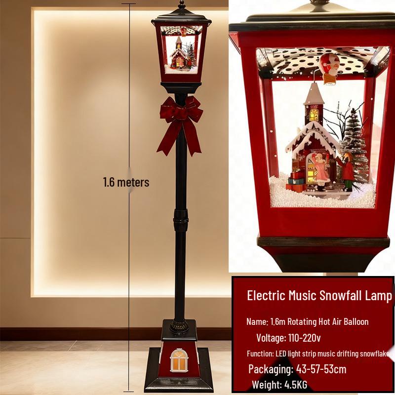Korean Christmas Music Snowfall Street Lamp Toy Ornaments
