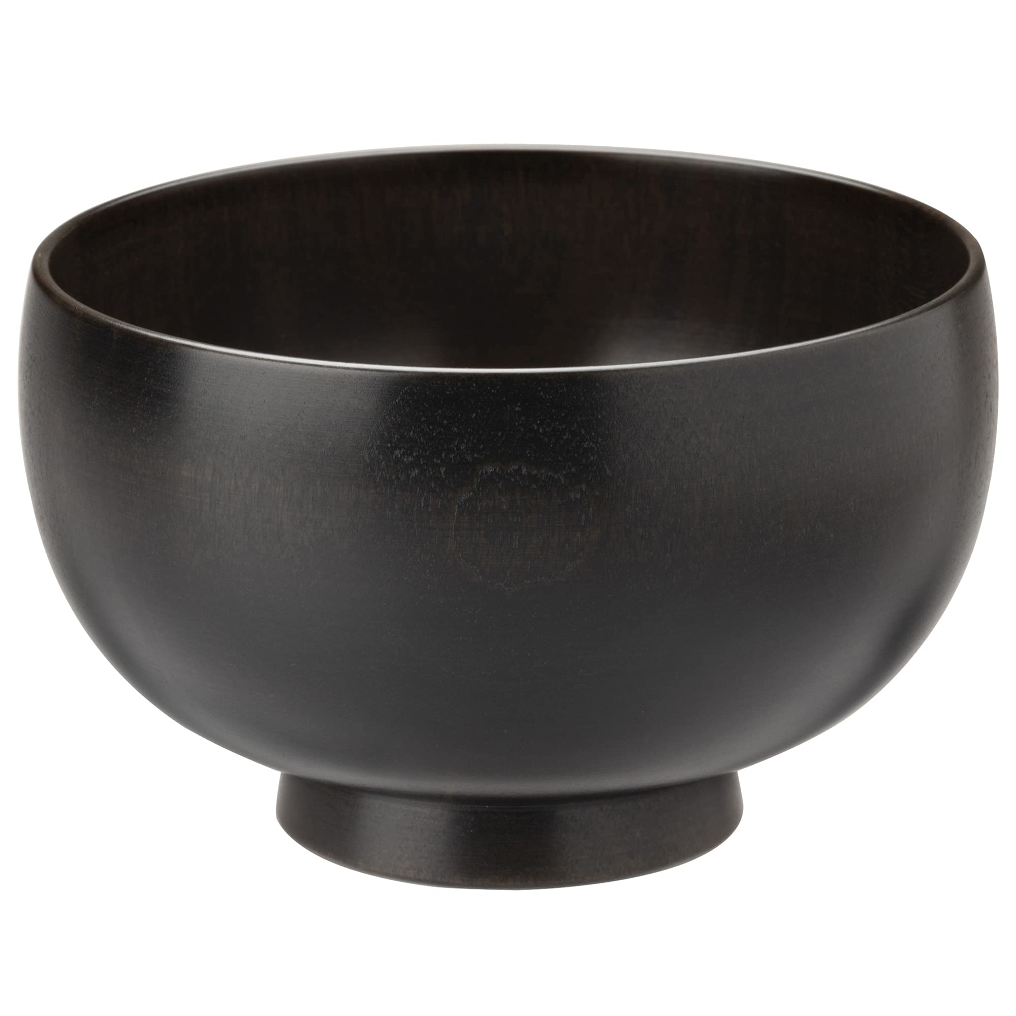 

Yamanaka Lacquerware Shirasagi Mokko Soup Bowl, Shirasagi Bowl M, approx. 11cm, Sakura wood, Jet Black, Made in Japan