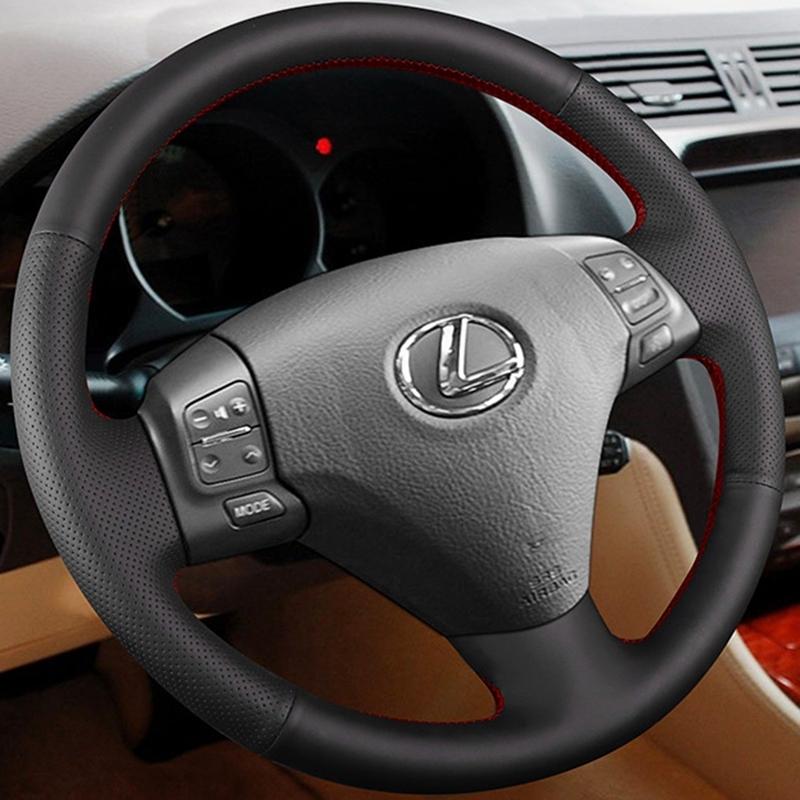 DIY Black Hand-stitched Steering Wheel Cover Artificial Leather Car Steering Wheel Covers For Lexus RX330 RX400h RX400 2004-2007
