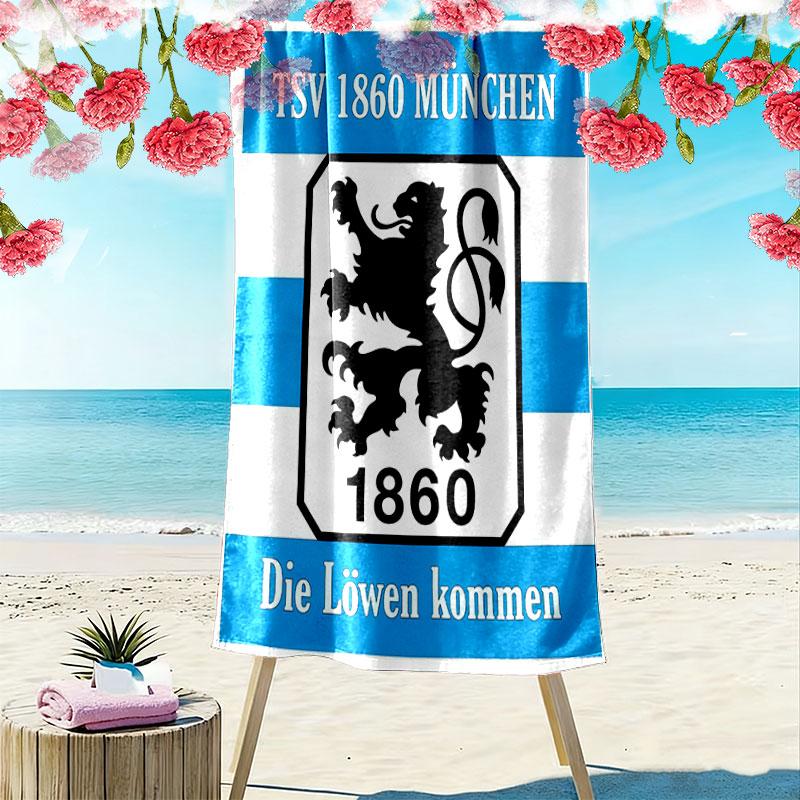1860 München Strandtuch, Großes Weiches Schnelltrocknendes Handtuch für Strand Camping Schwimmen 70cmx140cm(27x55inch) blue