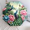 1pc Peacock, feathers pattern Umbrella Portable Folding Umbrella Iron Frame Hole Bone Structure Outdoor Home Umbrella