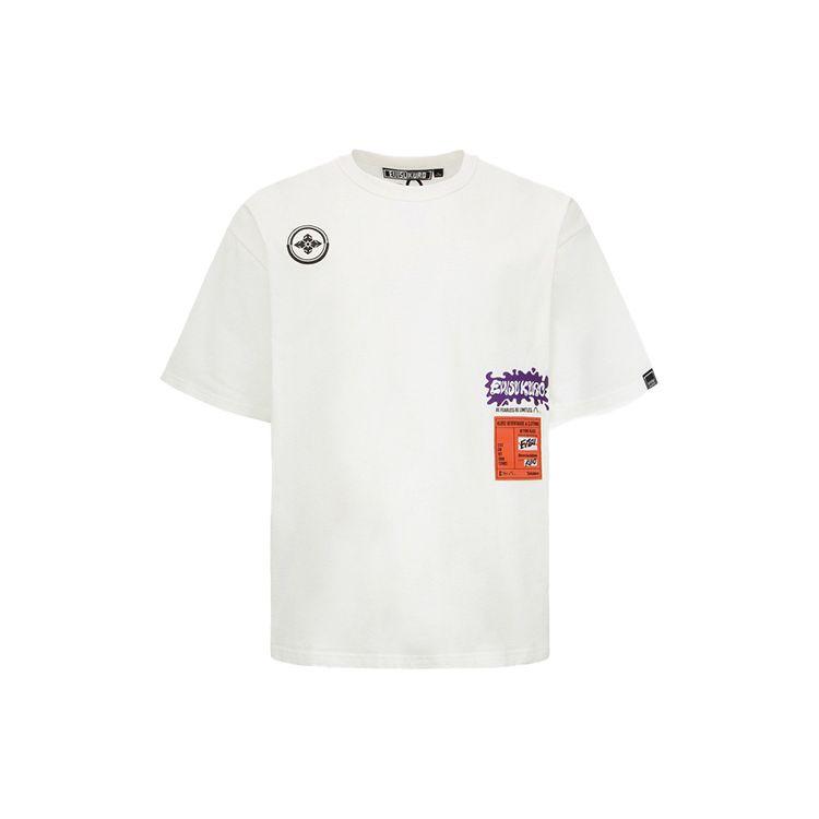 Evisu SS22 Hand-Brushed Family Flower Letter Print Casual T-Shirt Men Tops White 2ESADM2TS595BZCT