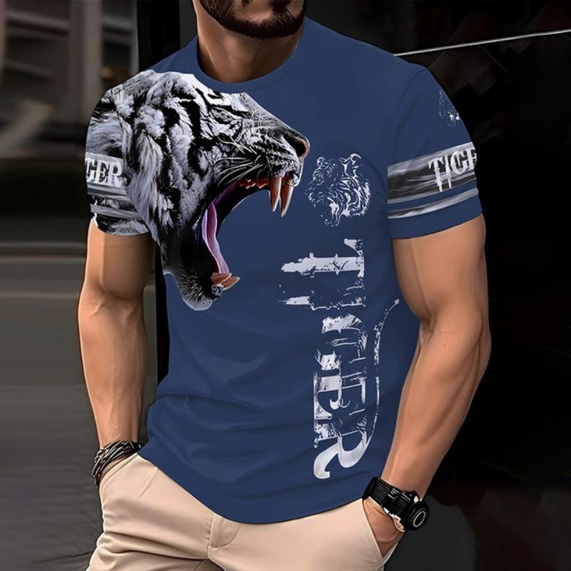 

Мягкая и легкая классическая футболка, мужская летняя красивая и удобная свободная футболка с круглым вырезом и коротким рукавом с 3D-принтом 5XL