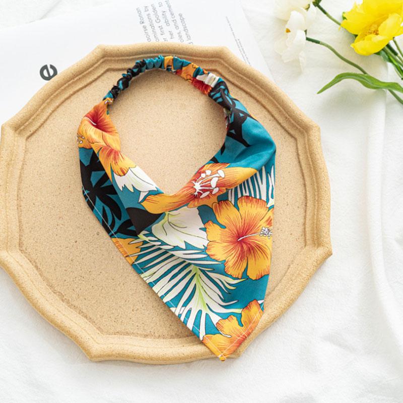 Τριγωνικά Μαντήλια Floral Εκτύπωση Ελαστικές Κορδέλες Μαλλιών Κορδέλα Μαλλιών Κορδέλα Μαλλιών Λαστιχάκια Μαντήλι Μαλλιών EMA