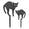 2Pcs/Set Flowerpot Cat Sign Planter Insert Cat Sign with Stake Black Cat Silhouette Garden Decoration for Outdoor Indoor Potted Plant Patio Balcony