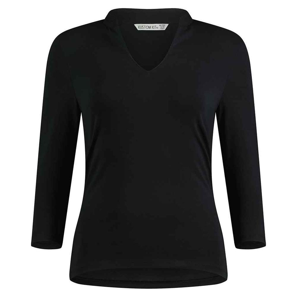 Kustom Kit Womens/Ladies Mandarin Collar 3/4 Sleeve Top