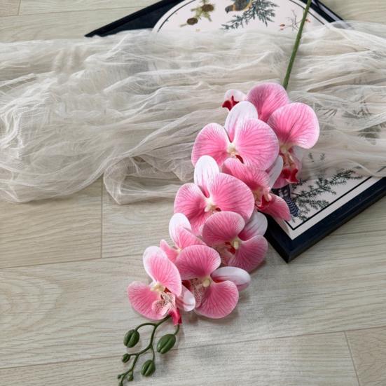 Faux Orchid Stems 39 Inch Artificial Phalaenopsis Flowers with 9 Heads Full Blooms for Valentine's Day Home Office Wedding Party Decor