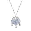 Chinese Ice Island Ruyi Lock Necklace: Women's Auspicious Cloud Pendant Choker, Light Luxury Clavicle Chain