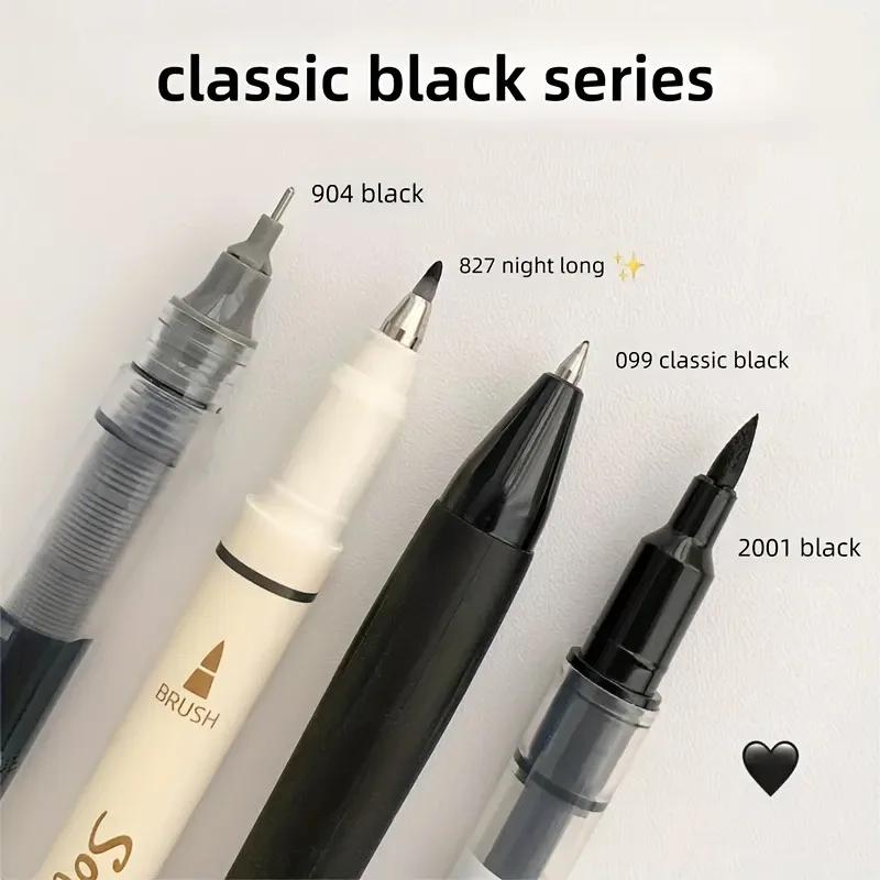 

4 Vintage Pens Set, Quick-Dry Ink for Smooth Writing, Compatible with Multiple Tips,Ideal for Office Work & Notebooks,Stationary чорний