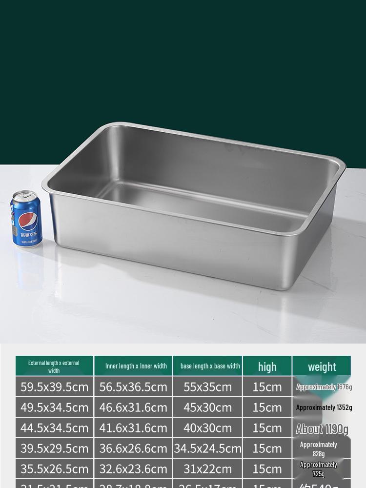 Deepened Stainless Steel Square Basin with Oil Draining Rack & Lid