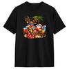 Santa and Reindeer Selfie Funny Beach Christmas in July T-Shirts  Leisure Cotton Tees Round Neck Short Sleeve T Shirt Classic
