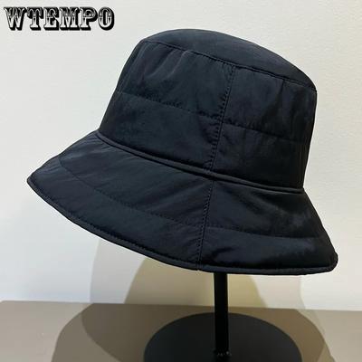Solid Color Cotton Blend Bucket Hats Female Autumn Winter Warm Ins High Quality Ultra Light Hats