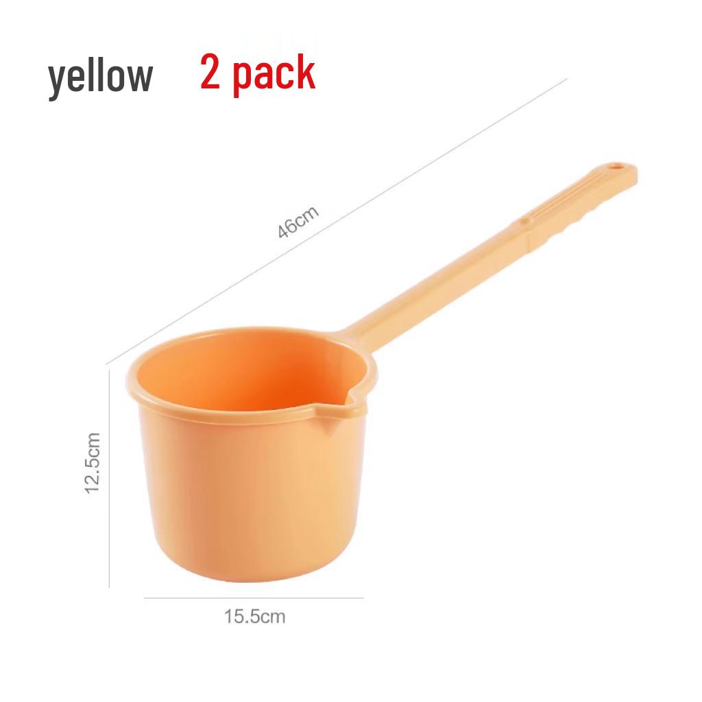 Long Handle Thickened Plastic Water Ladle for Kitchen, Garden Watering, and Baby Bathing