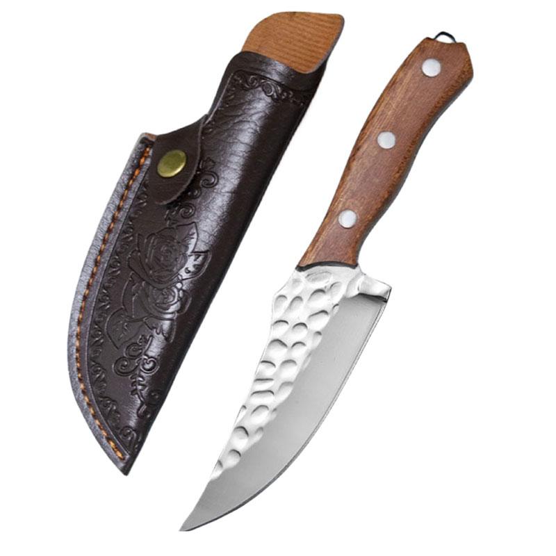 

Sharp meat cleaver, paring knife, steel blade and wooden handle, suitable for family camping hiking barbecue