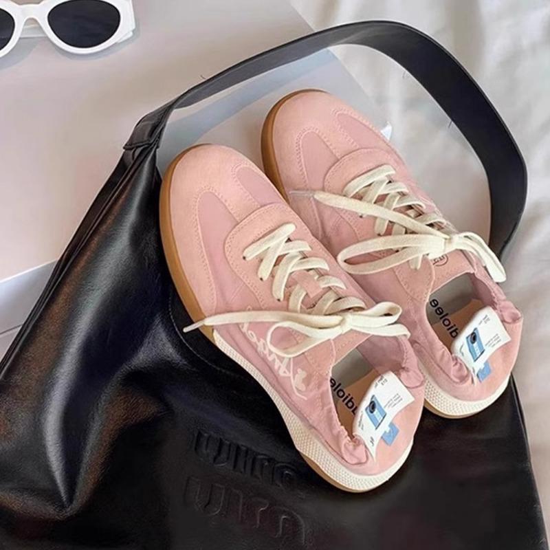 Lightweight casual breathable women's versatile casual shoes ballet dopamine sports retro white shoes