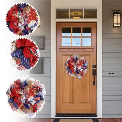New Independence Day Decorative Garland House Decoration Red And Blue Front Door Garland