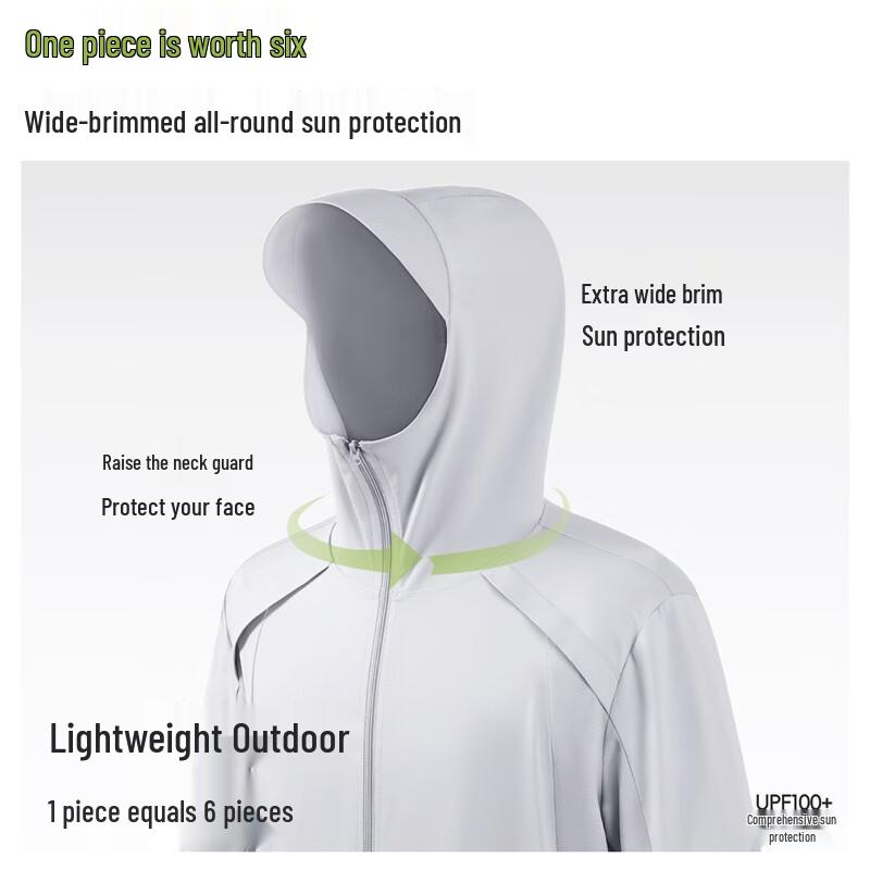 Giacca da sole con cappuccio VANCL da uomo, rinfrescante e con protezione UV
