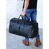 Full Grain Leather Weekender Duffel Bag - Shoe Compartment