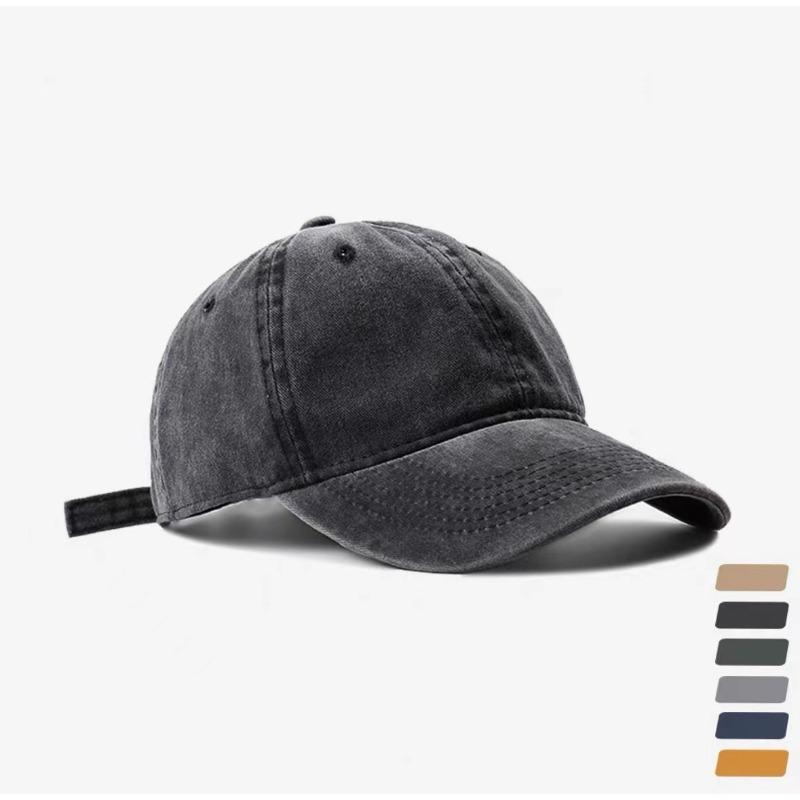 Washed Baseball Cap Women's Retro Old Deep Top Denim Hat Peaked Cap New Versatile Soft Top Hat Men