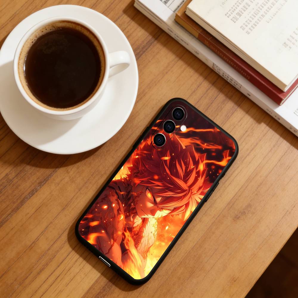 Anime F-Fairy T-Tail N-Natsu D-Dragneel Phone Case Black Silicone Soft For Samsung Galaxy A73,A72,A71,A70,A53,A52,A51