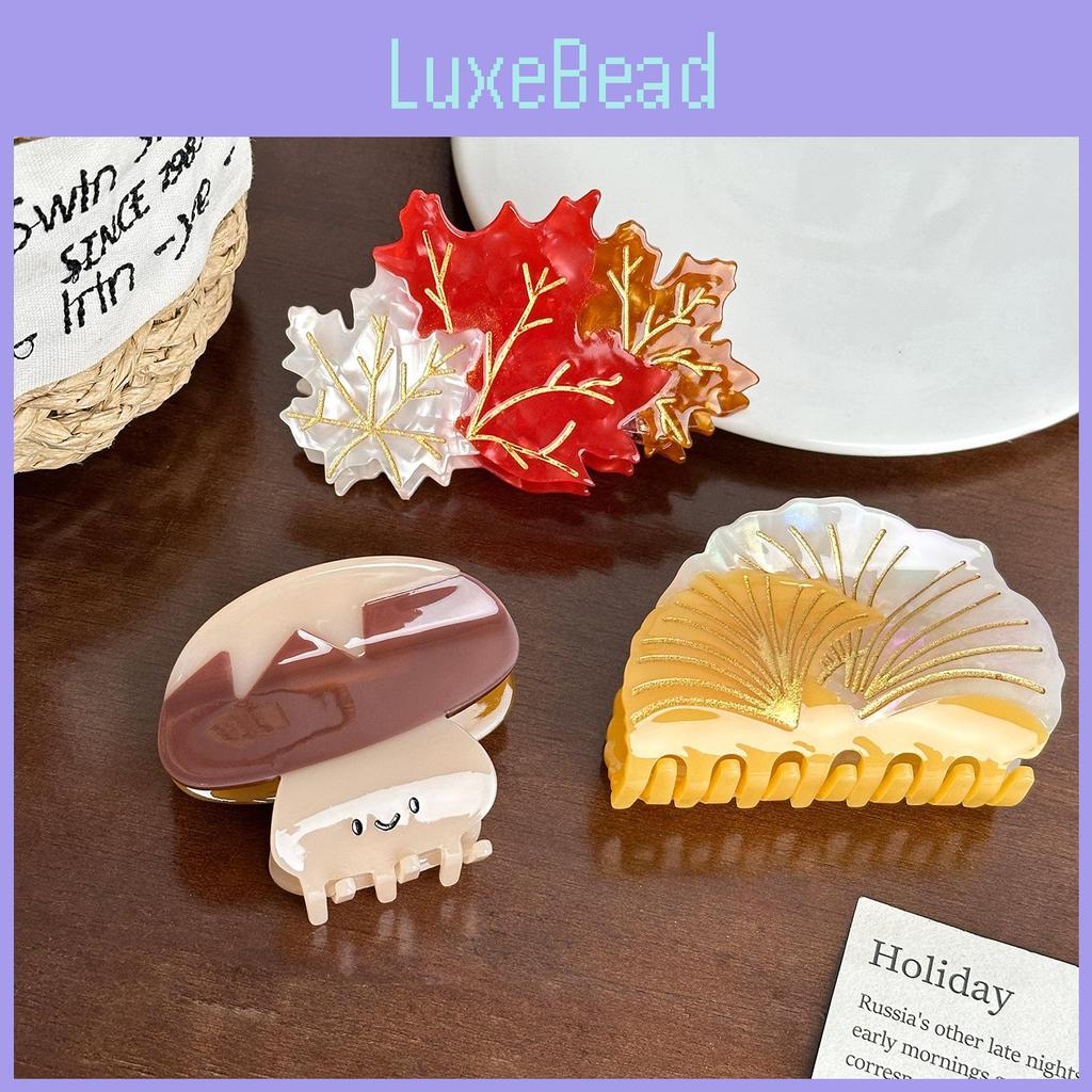Stylish Acetate Maple Leaf Hair Clip Charming Mushroom Claw Clip Women For