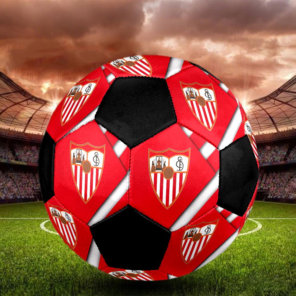 SIZE 5 Sevilla FC Soccer Ball Colorful All Ages Machine Stitched PVC Competition Ready Durable High-Bounce