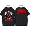 Speler Rob Zombie Polyester Shirt Horror Stijl USA Concert Tour Punk Grafische T-shirts Rock Band T-shirt Schedel Pentagram Ontwerp