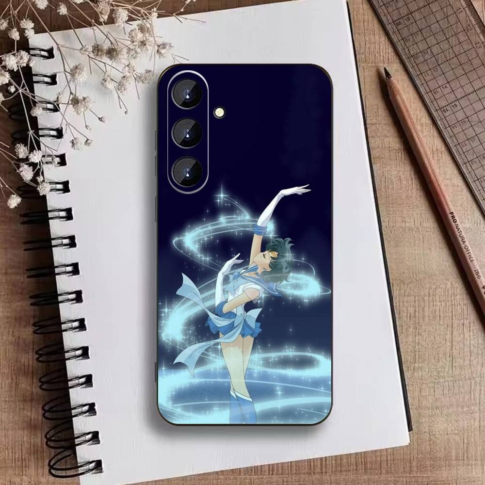Cartoon S-Sailor M-Moon Phone Case For Samsung Galaxy A73,A21s,A22,A31,A52,A53,A71,A41Soft Black Shell