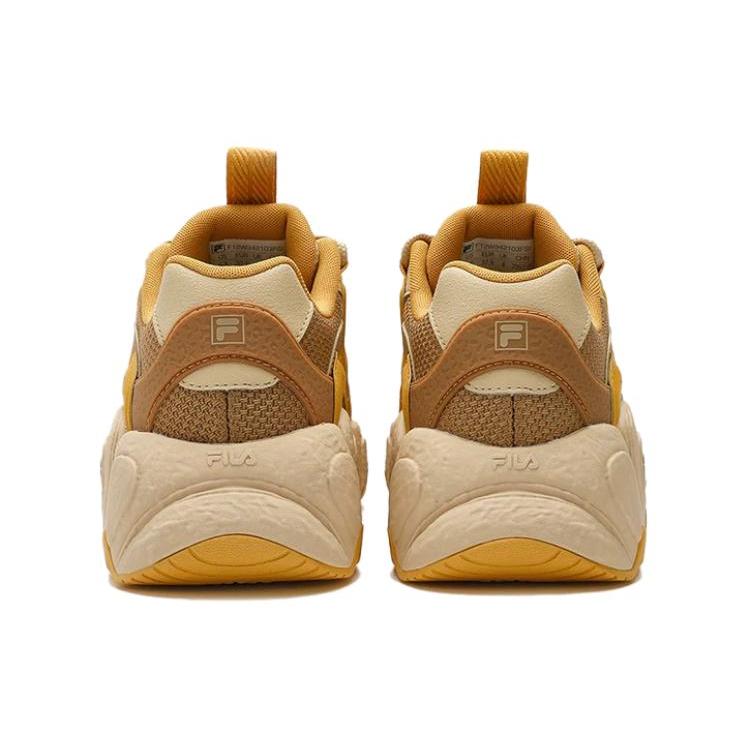 New FILA Croissant Chunky Sneakers 'Yellow Brown' Women's F12W342103FSI