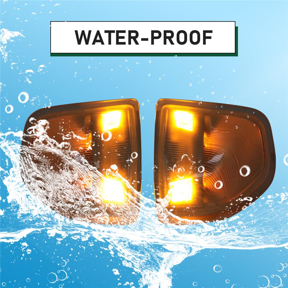 For Dodge Ram 1500 2500 3500 LED Side Mirror Turn Signal Lights Clear Lens Amber