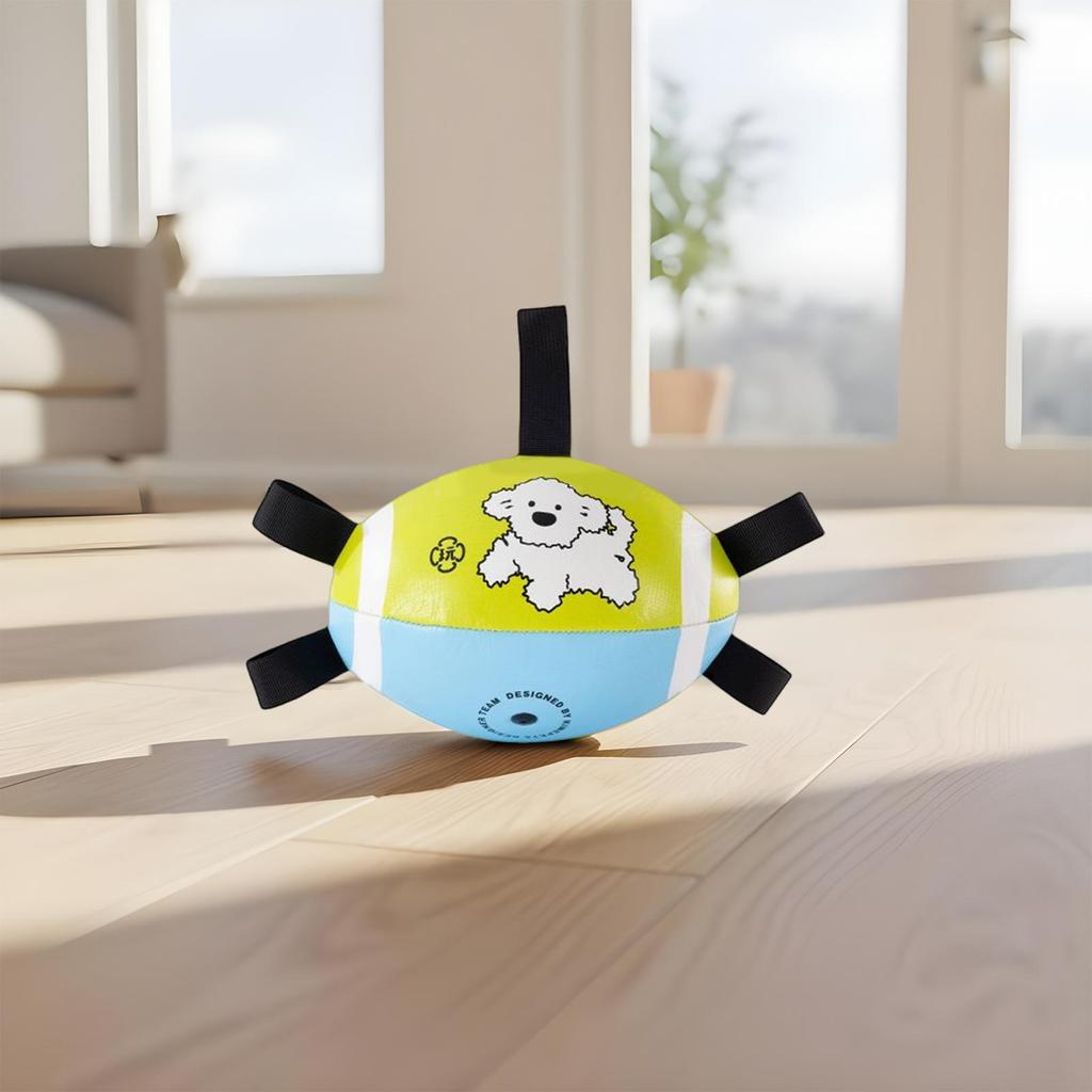 Dog Toy Football Interactive Chewing Sports Ball With Straps Interactive Dog Balls For Small Medium Large Breed Puppy Gum Health