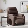 Electric Recliner Chair Brown Faux Leather