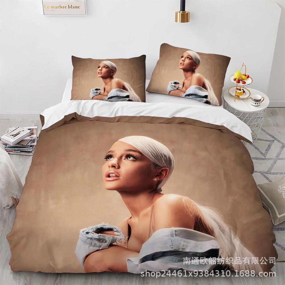 Three-Piece 3D Digital Printing Arianagrande Quilt Cover Home Textile Four-Piece Set