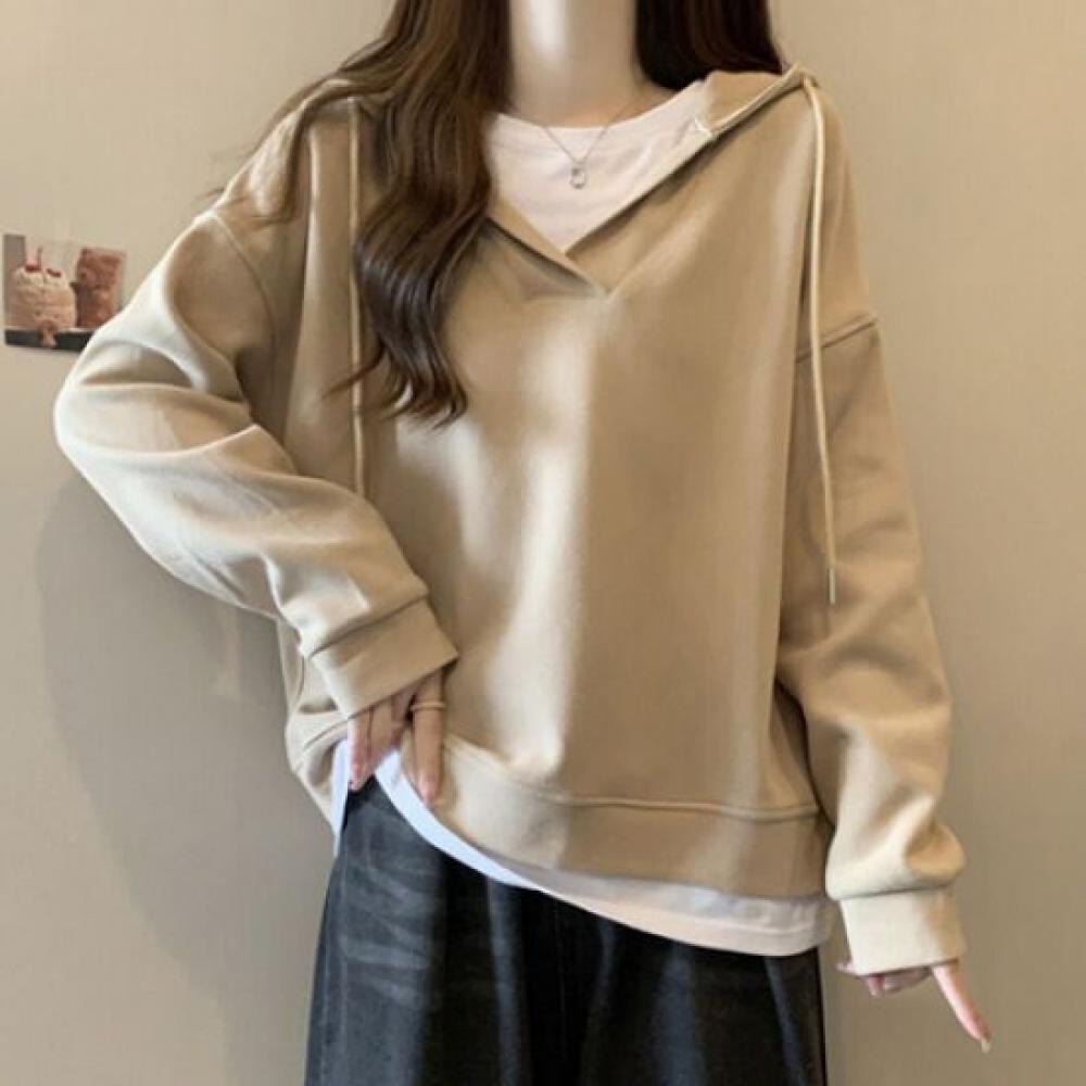 Navava Men Casual Solid Long Sleeve Two In One Hoodie T shirT nT1967
