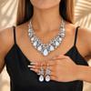 2026 Vintage Personalized Earrings and Necklace Two-Piece Set, Versatile Light Luxury Banquet Bridal Accessories