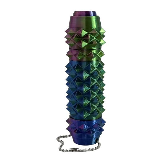

3D Printed 7-In-1 Fidget Toy with Clicker Spinner Storage Massage Roller Maze Spiky Grip Stress Relief Pain Stimming Tool Sensory Toy with Ball Chain M