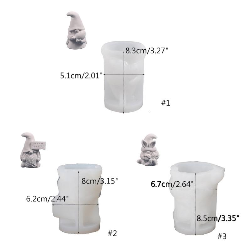 PåskeNisse Resinform 3D Ansiktsløs Gammel Mann Stearinlysform DIY Dverg Såpehåndverk Påske Vårfestrekvisita