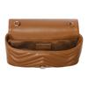 Gucci GG Marmont Brown Leather Chevron Quilted Mini Chain Crossbody Bag For Women Daily Use