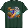 Three Snails Moon Galaxy Graphic Tee Funny Weird Mollusks Print Casual Short Sleeve T-Shirt For Men