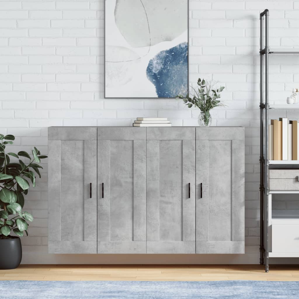 Wall Cabinets 2 pcs Concrete Grey Particleboard