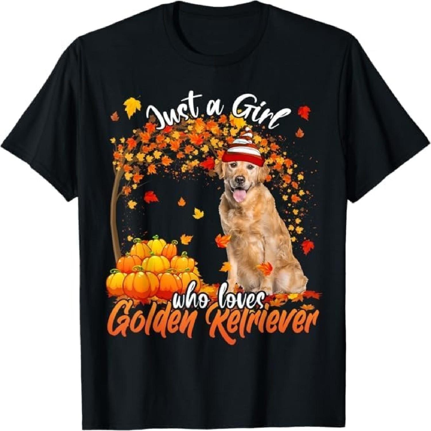 

Just A Girl Who Loves Golden Retriever Dog Thanksgiving T-Shirt Khan Mens Womens Tank Top Sweatshirt Hoodie 528 XXXXXL чорний