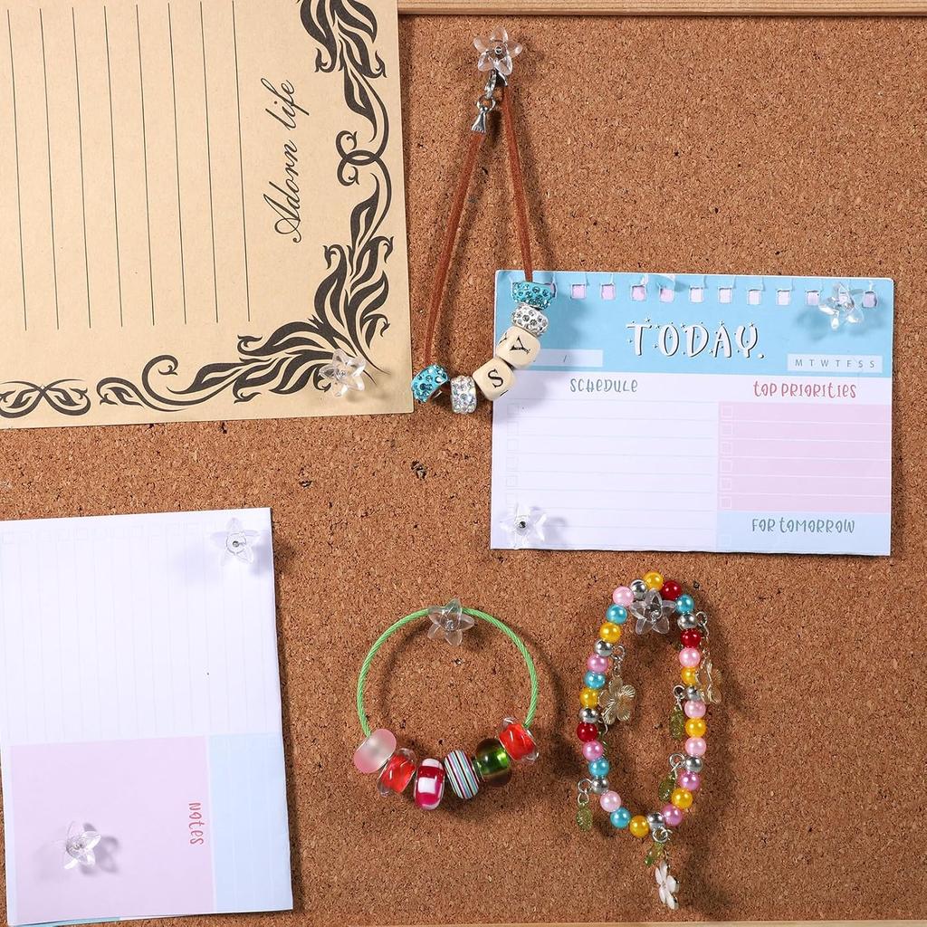 150 Pieces Star Push P Clear Plastic Thumb Tacks with Steel Point Decorative Star Pushp with Plastic Box for Cork Board, Bulletin Board, Office, Home