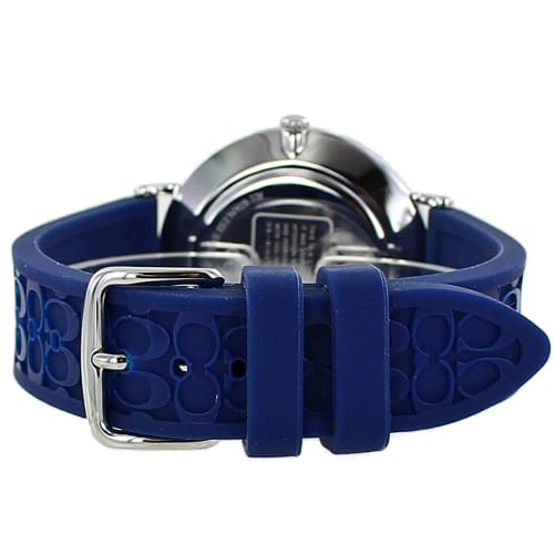 Coach Watch Charles Rubber Belt Blue Men's Women's Unisex 14602634