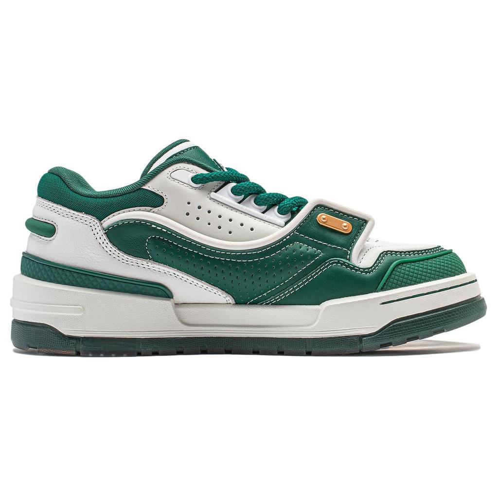 New LiNing 001 BTC MEGA Slip-Resistant Cushioning Wear-Resistant Support Low-Top Skateboard Shoes Women's White Green AGCU004-1
