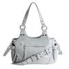 Spring Multi Zipper Large Capacity Shoulder Bag for Women 2026 Simple Motorcycle Style Underarm Bag Rivet Retro Commuter Bag