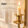 Wall Mounted Candle Holder 2Pcs Holders, Metal French Style Taper Sconces, Retro Home Soft Furnishing Bow with Wax Tray for Living Room Bedroom Dining