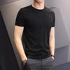 Korean Men's Slim Fit Short-Sleeved Round Neck T-Shirt, Black & White, Large Sizes, Summer Inner Wear