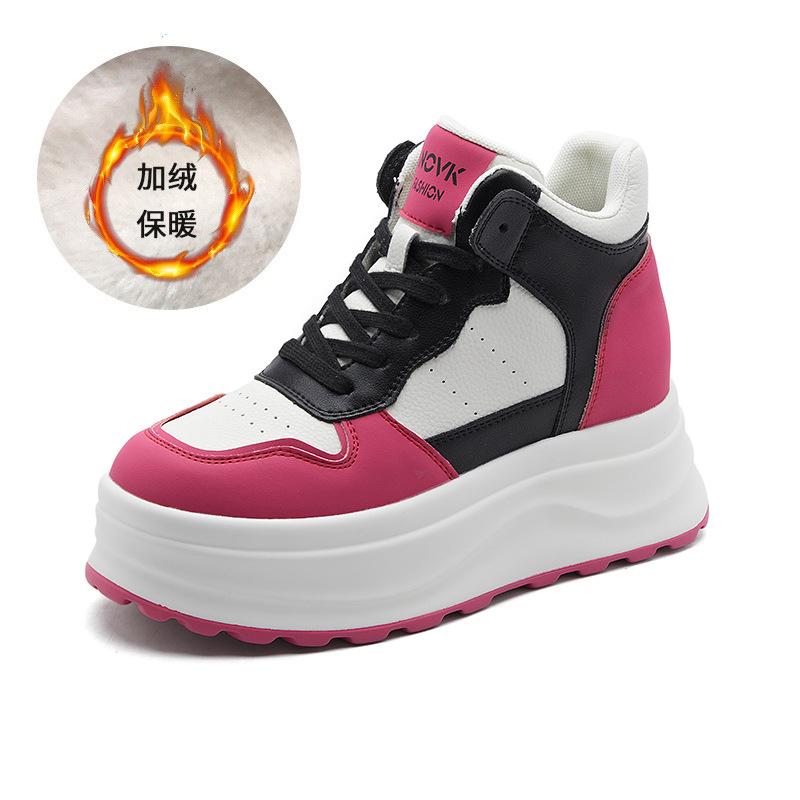 

Flat bottom heightening casual shoes cotton shoes winter women s shoes soft sole not tired feet thick sole high top white shoes children versatile 40